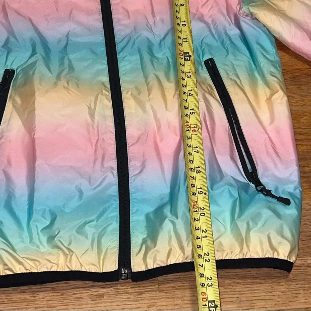 Rokka &‎ Rolla Youth XL Rainbow Sherbet Lightweight Hooded Windbreaker Jacket